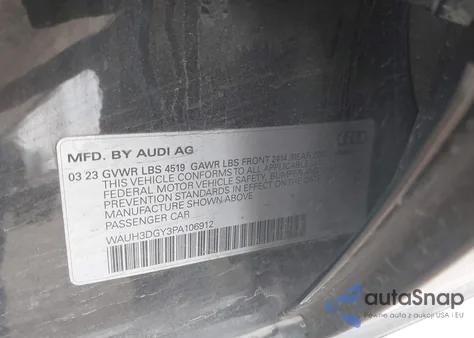 2023 Audi S3 Premium Plus Tfsi Quattro S Tronic z USA, uszkodzony, nr VIN WAUH3DGY3PA106912